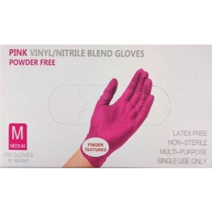 Nitrile Gloves (50 Pairs) Pink - Medium
