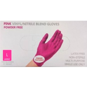 Nitrile Gloves (50 Pairs) Pink - Large