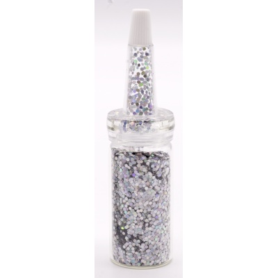 Sprinkle Glitter in Bottle - Silver - Rough