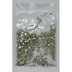 1400 Rhinestones In Packet- Clear - mixed size