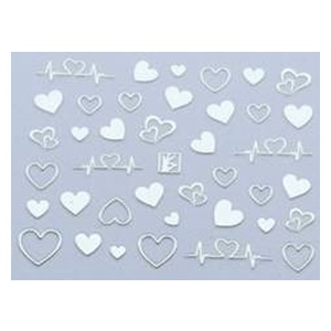 3D Sticker - Silver - Hearts