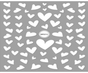 Sticker - DP3213 - WHITE HEARTS