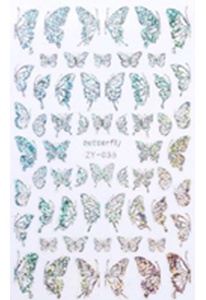 3D Sticker - Silver Butterfly - ZY-035
