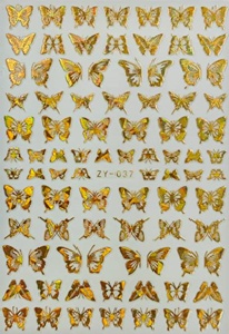 3D Sticker - Gold Butterfly - ZY-037
