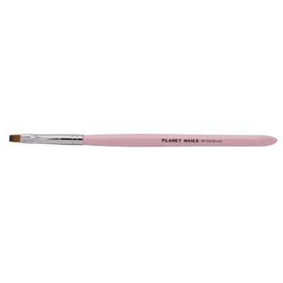 Gel Brush #4 Flat – Pink Handle Short